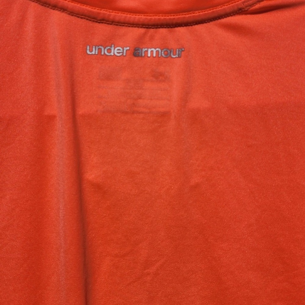 Under Armour Womens HeatGear Fitted Short Sleeve Athletic Shirt Orange Large - Picture 3 of 7